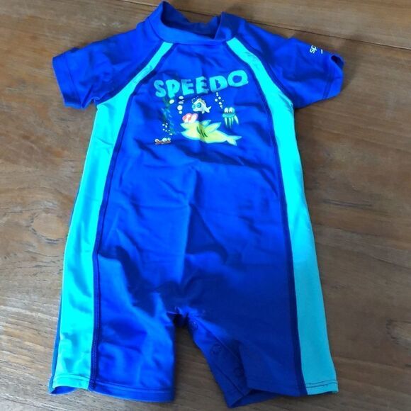 Speedo swim suit 18 month periwinkle UV 50+ Block the Burn Chlorine resistant - Picture 1 of 15